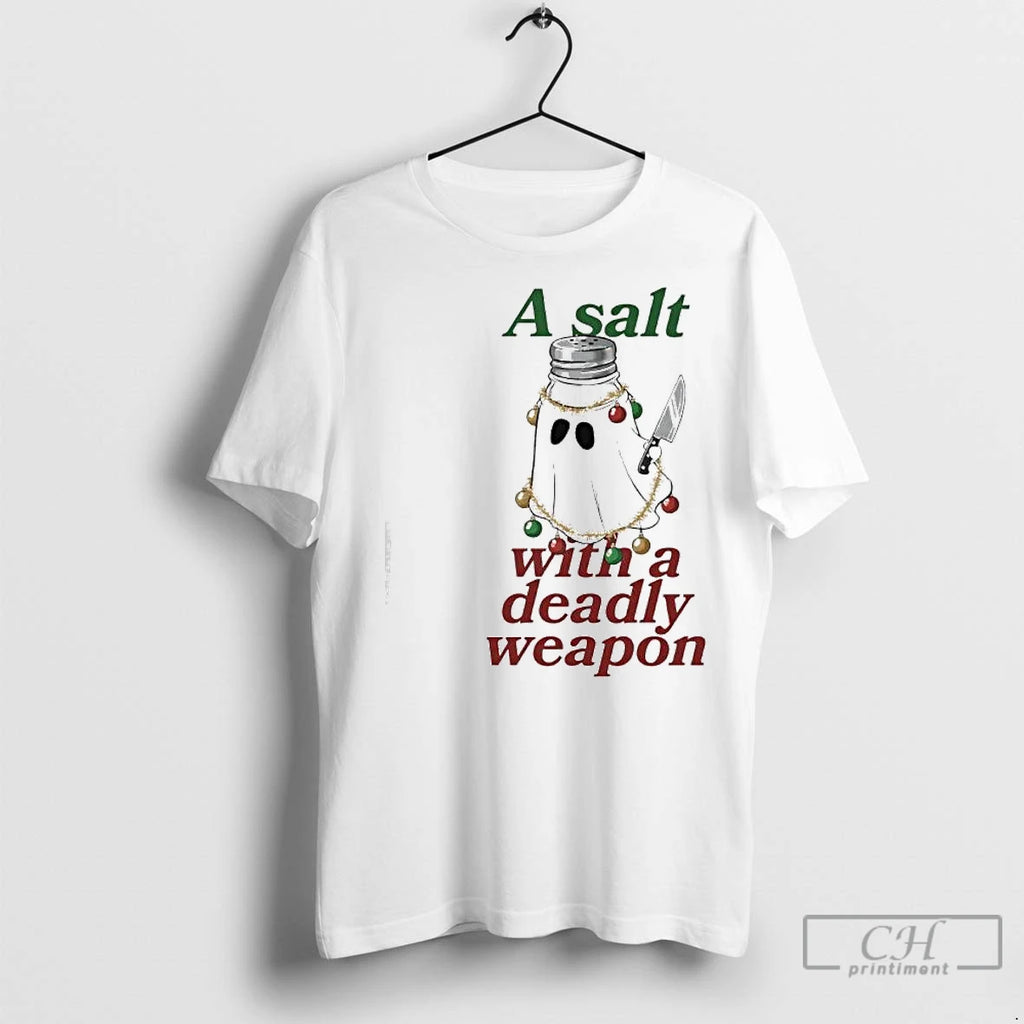 Premium A Salt With A Deadly Weapon Ghost Chrismas Lights Graphic Shirt Hoodie Sweatshirt | PurePodTees.com