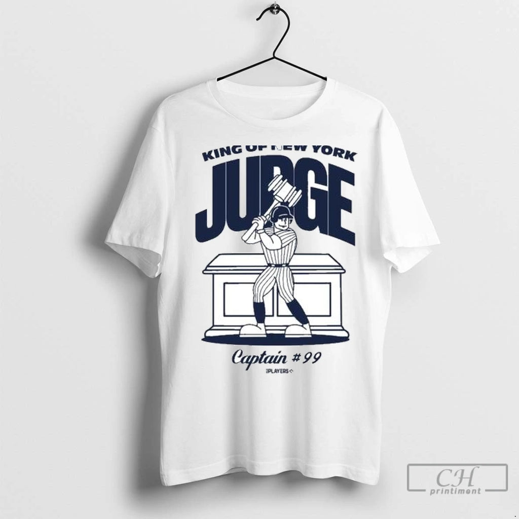 Premium Aaron Judge King Of New York Superstar Cartoon Circle White Shirt Hoodie Sweatshirt | PurePodTees.com