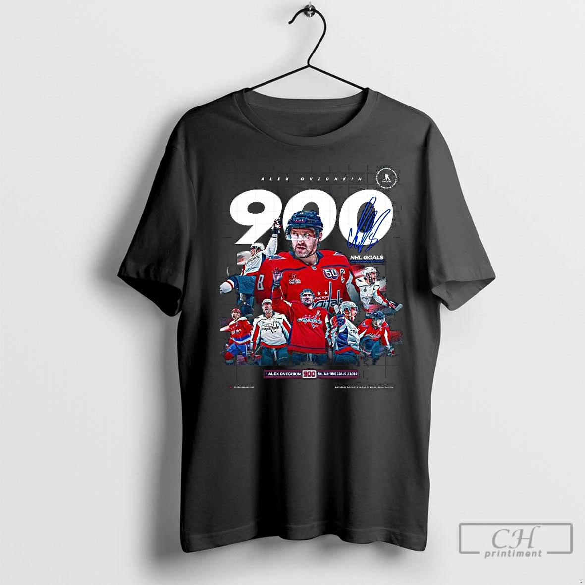 Premium Alex Ovechkin Washington Capitals 900 Goals Nhl All Time Goals Leader Signature Long Sleve Shirt Hoodie Sweatshirt