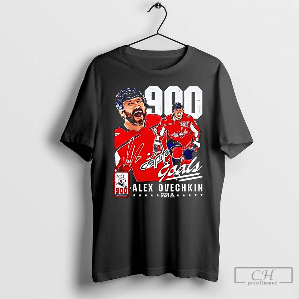 Premium Alex Ovechkins 900 Goals Merchandise Career Signature T Shirts Hoodie Sweatshirt | PurePodTees.com