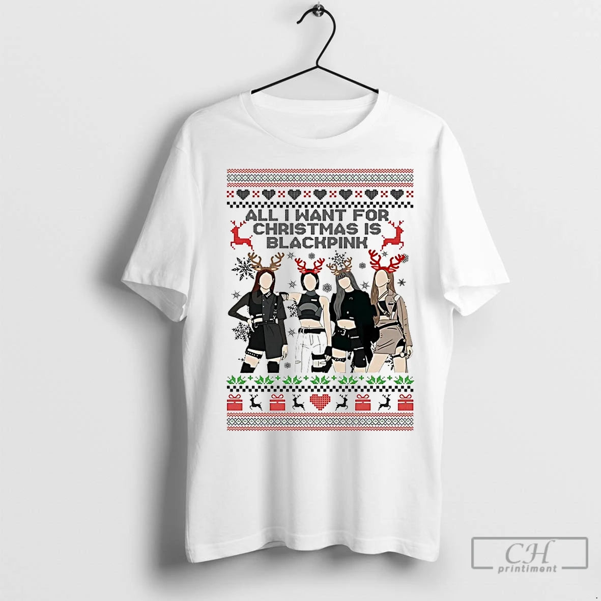 Premium All I Want For Christmas Is Blackpink Shirt Hoodie Sweatshirt | PurePodTees.com