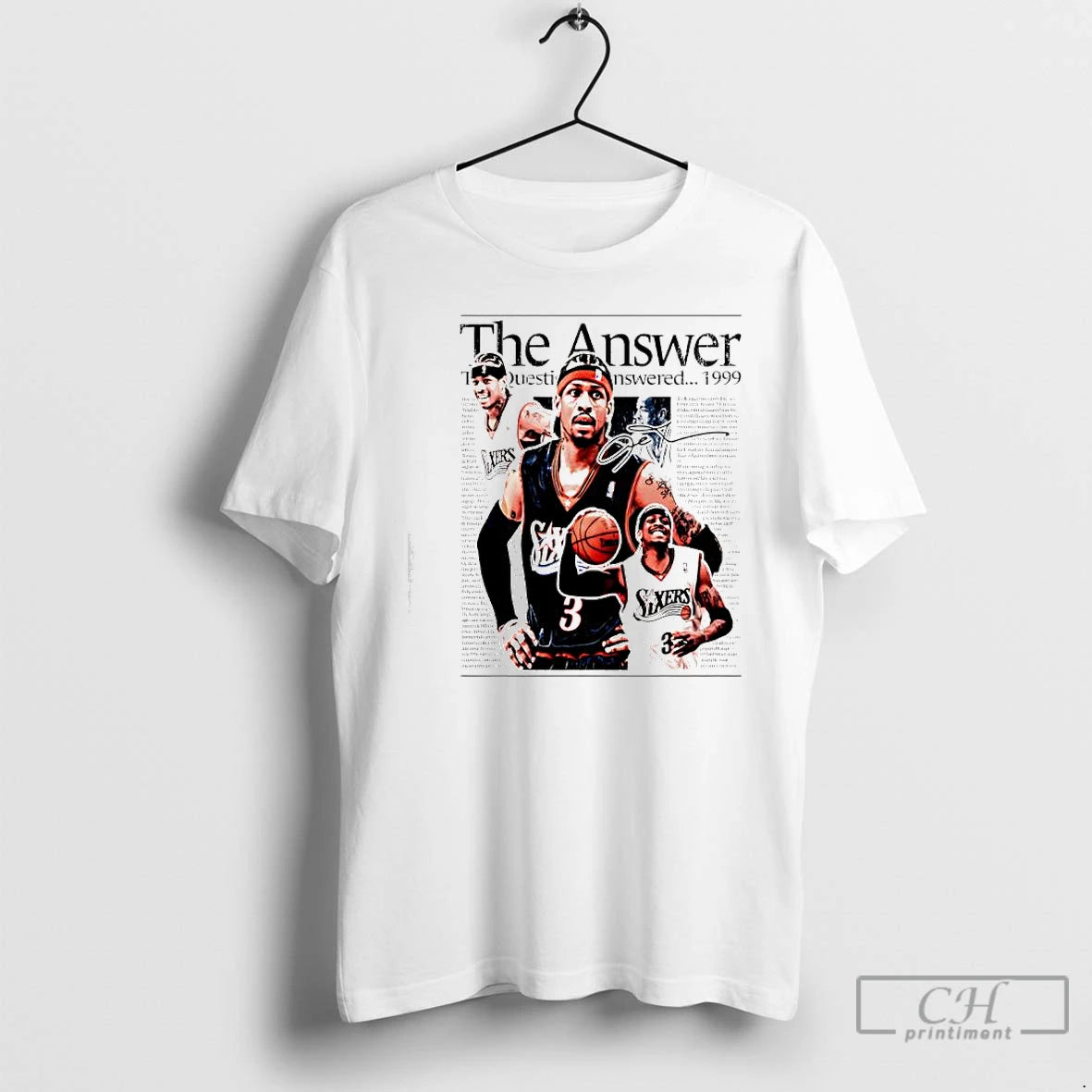 Premium Allen Iverson Graphic Signature The Answer 1999 Shirt Hoodie Sweatshirt | PurePodTees.com