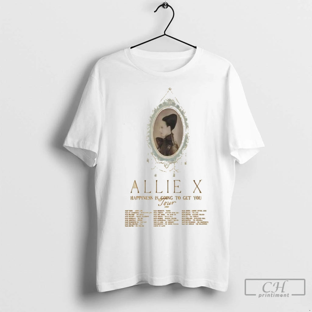 Premium Allie X Happiness Is Going To Get You Tour 2026 Circle White Shirt Hoodie Sweatshirt | PurePodTees.com