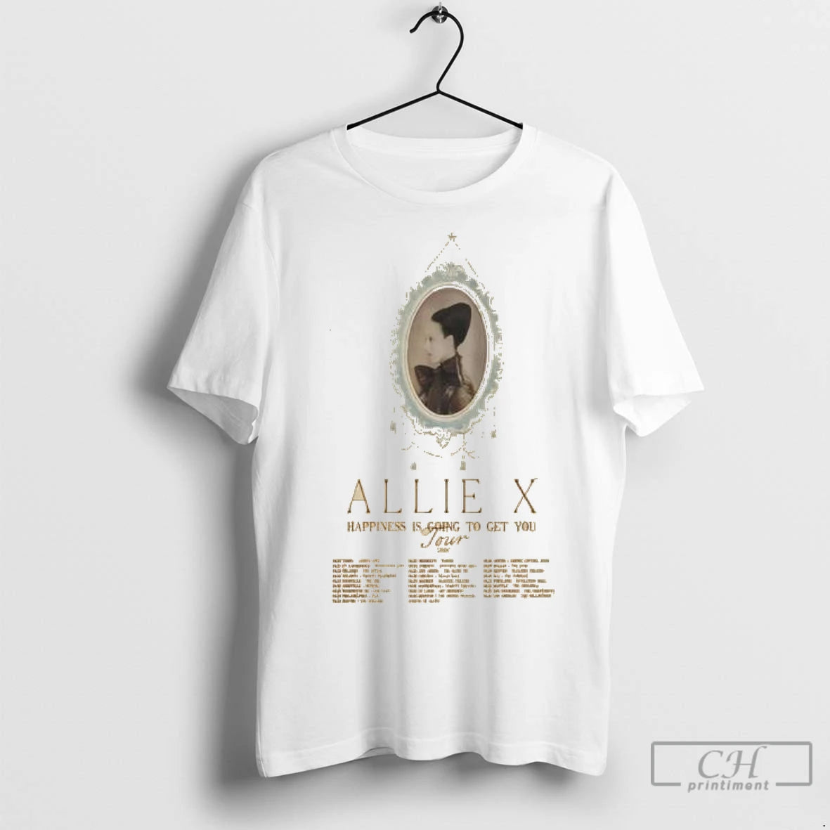 Premium Allie X Happiness Is Going To Get You Tour 2026 Circle White Shirt Hoodie Sweatshirt | PurePodTees.com