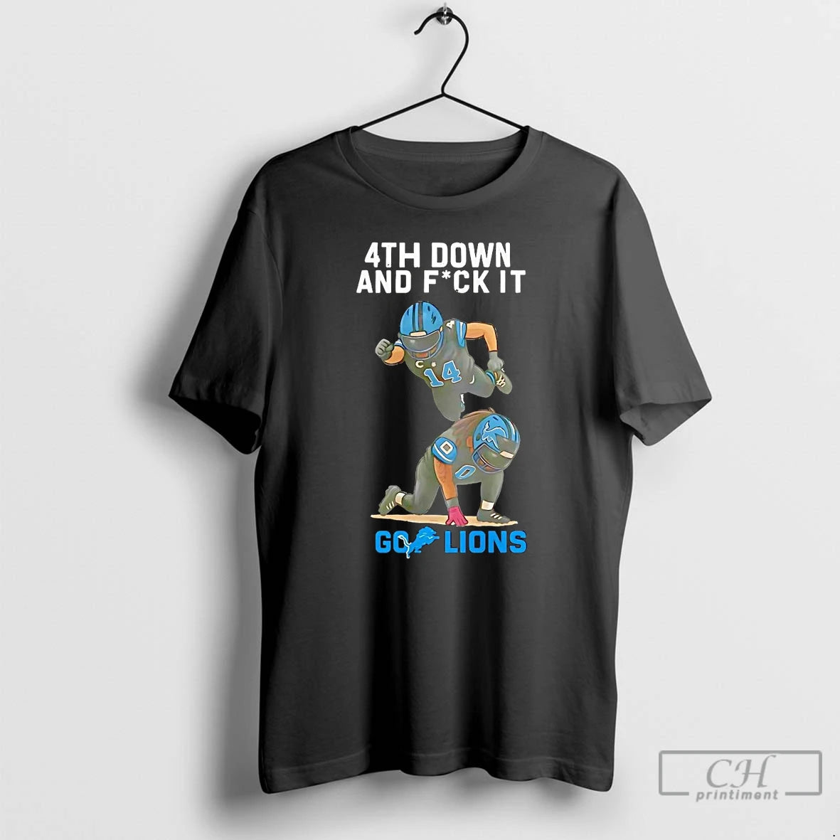 Premium Amon Ra St Brown 4th Down And Fuck It Go Lions T Shirts Hoodie Sweatshirt | PurePodTees.com