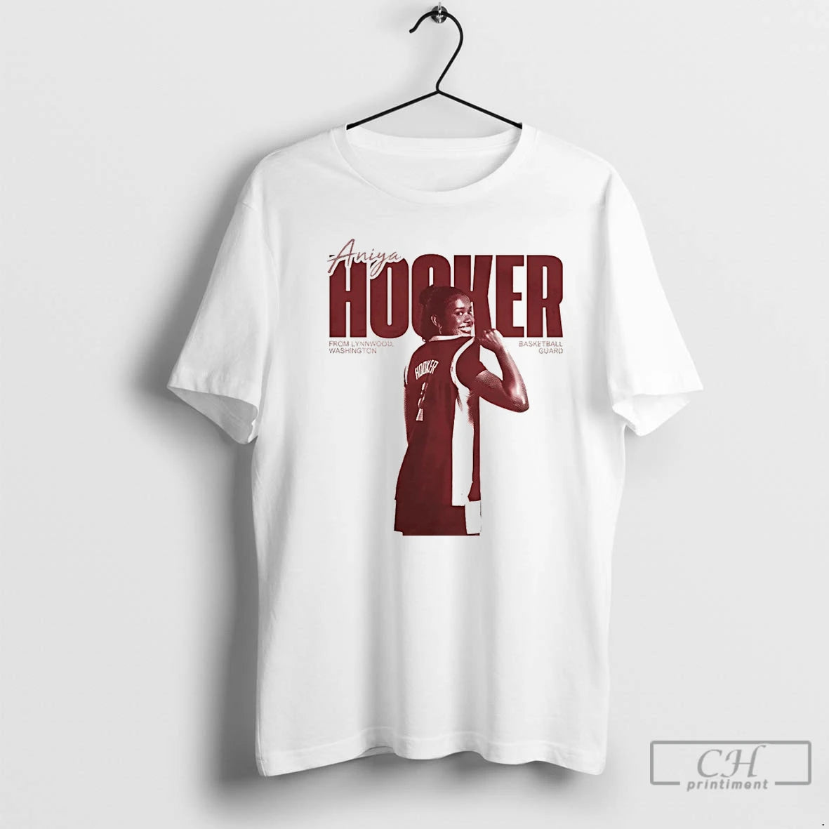 Premium Aniya Hooker Player Basketball Guard From Lynnwood Washington Vintage Christmas T Shirts Hoodie Sweatshirt