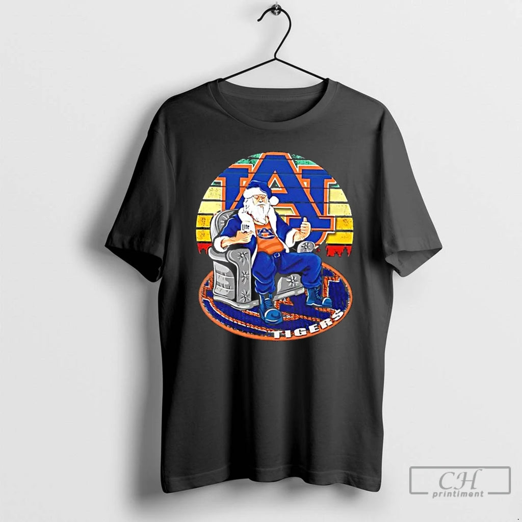Premium Auburn Tigers X Santa Claus Christmas Vintage T Shirts Hoodie Sweatshirt | PurePodTees.com