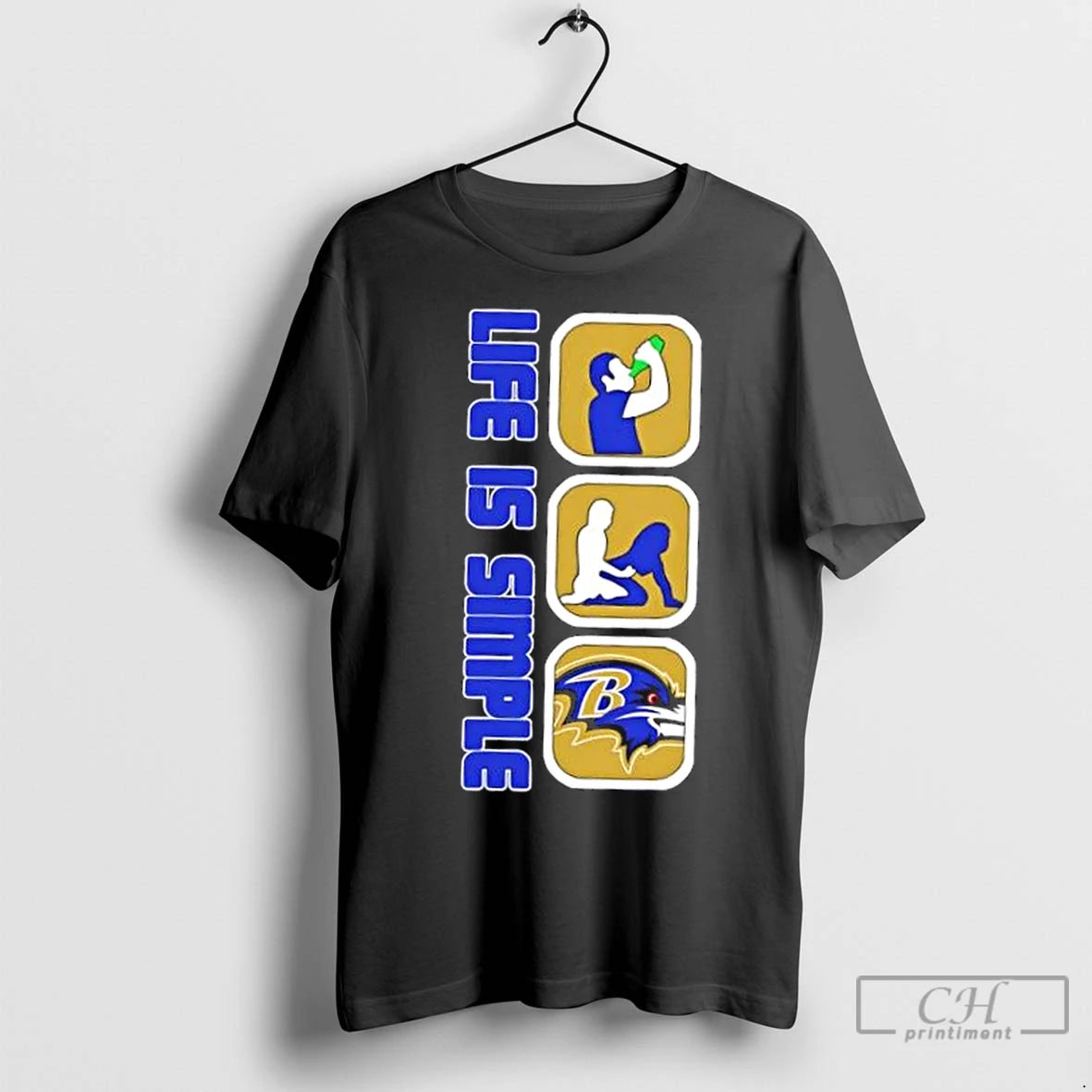 Premium Baltimore Ravens Football Life Is Simple Shirt Hoodie Sweatshirt | PurePodTees.com