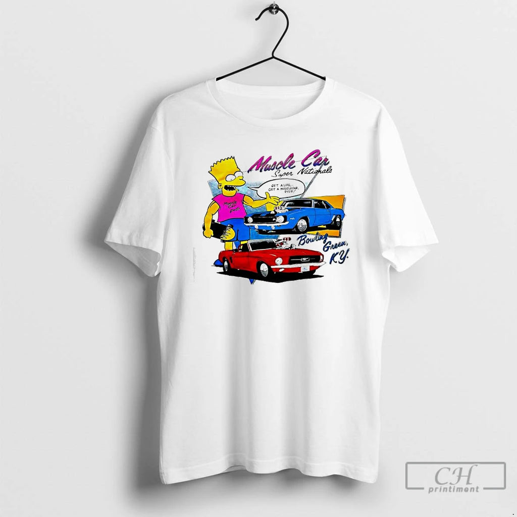 Premium Bart Simpson Muscle Car Super Nationals Bowling Green Ky T Shirts Hoodie Sweatshirt | PurePodTees.com