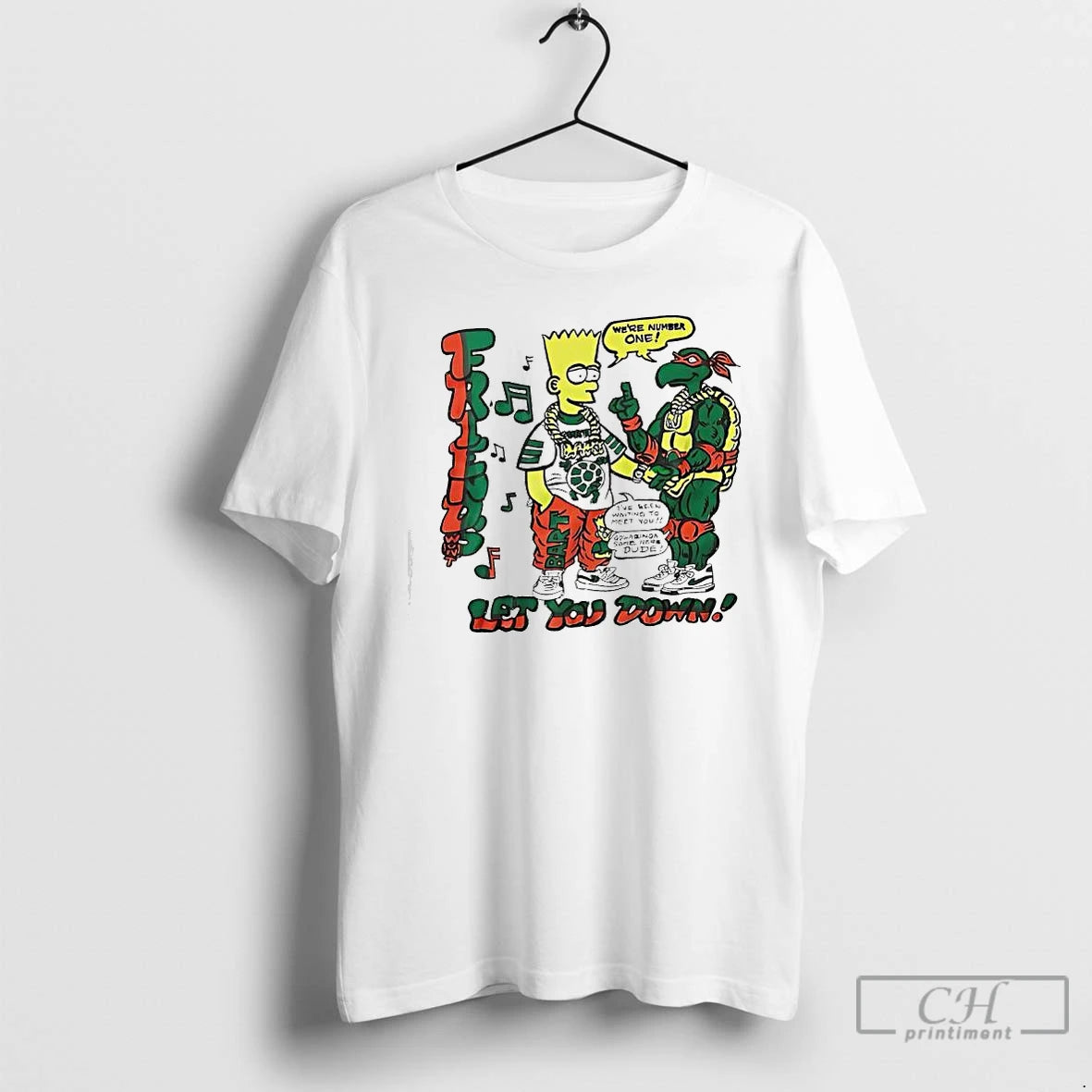 Premium Bart Simpson And Teenage Mutant Ninja Turtle Friends Let You Down T Shirts Hoodie Sweatshirt | PurePodTees.com