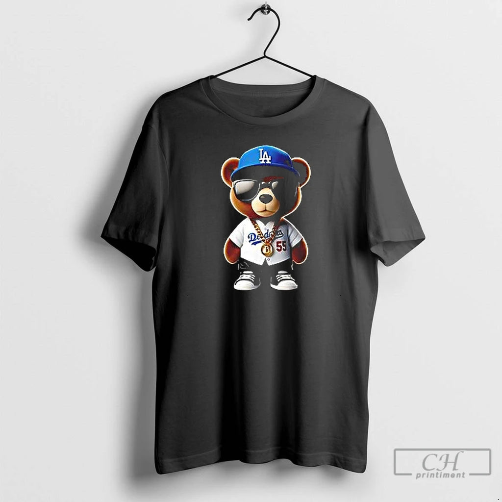 Premium Bear In Blue Dodger Classic T Shirts Hoodie Sweatshirt | PurePodTees.com