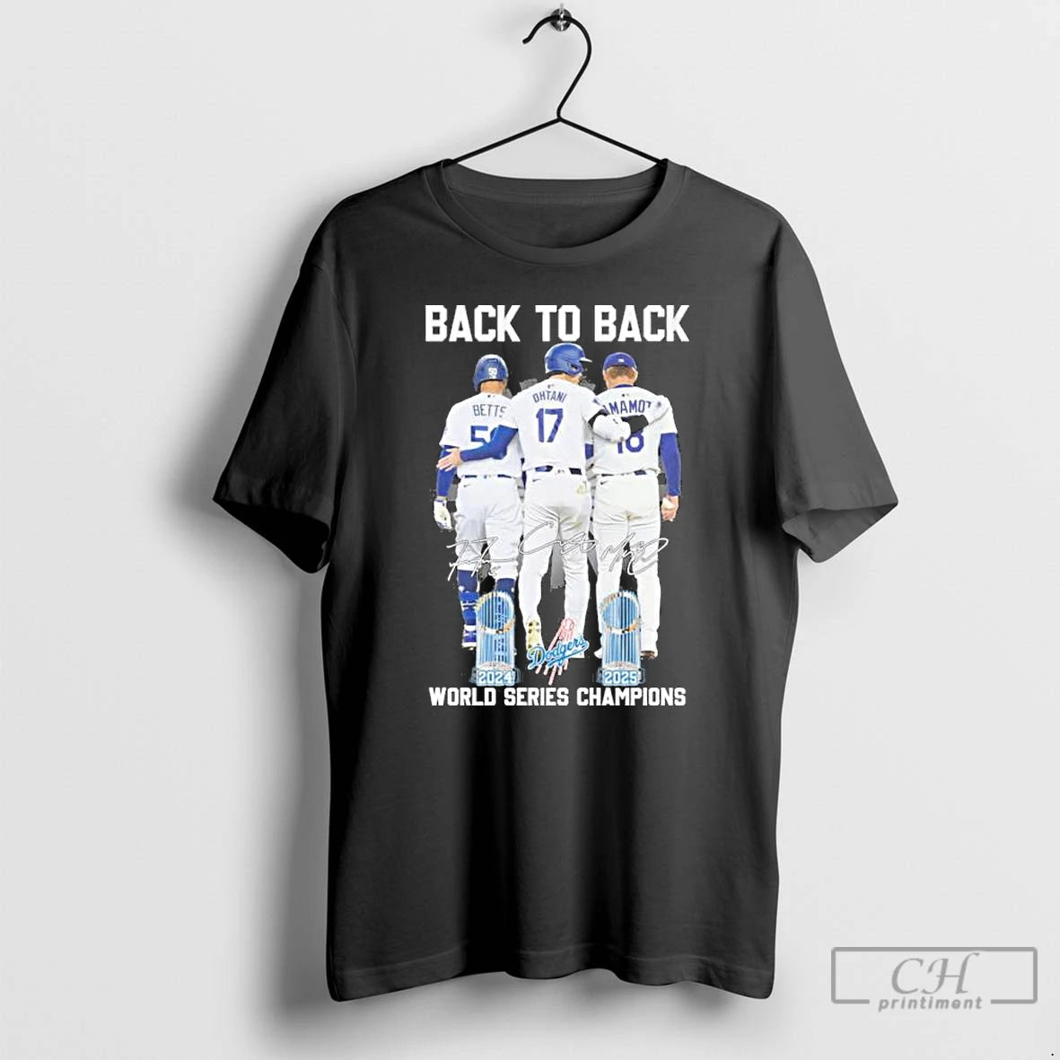 Premium Betts Ohtani And Yamamoto Back To Back World Champions T Shirts Hoodie Sweatshirt | PurePodTees.com