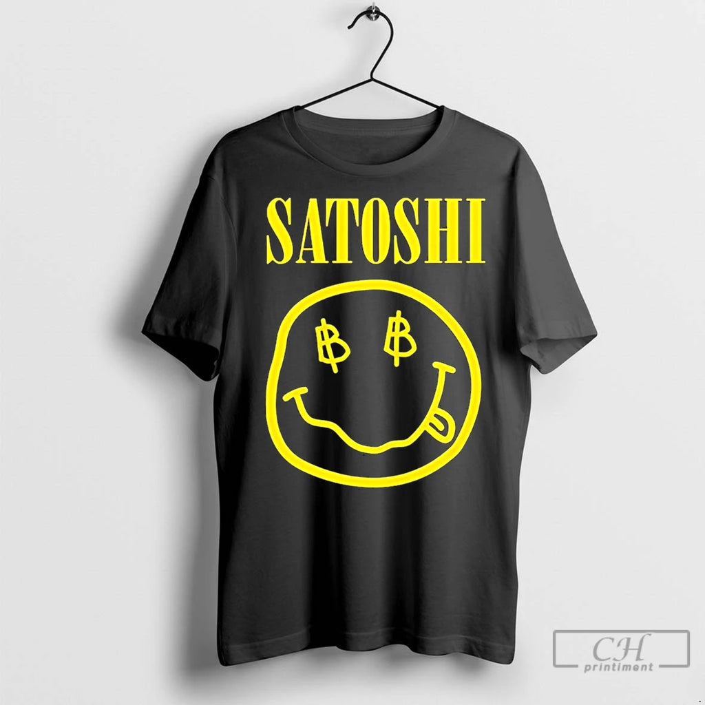 Premium Bitcoin Satoshi Smiley Face Shirt Hoodie Sweatshirt | PurePodTees.com