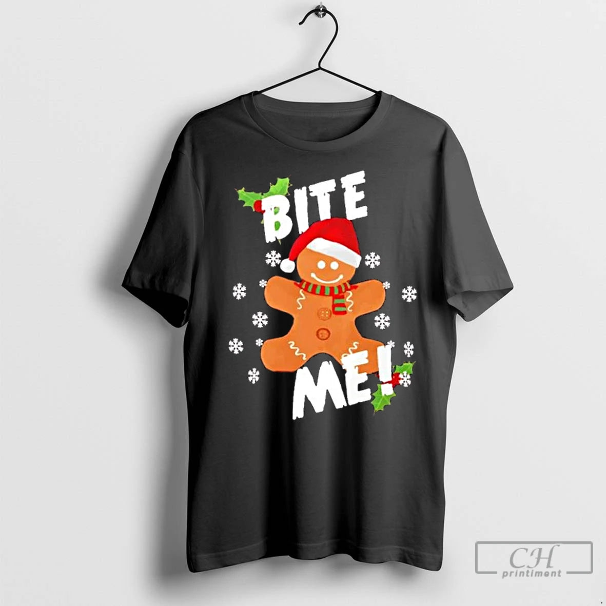 Premium Bite Me Gingerbread Christmas Cookie Shirt Hoodie Sweatshirt | PurePodTees.com