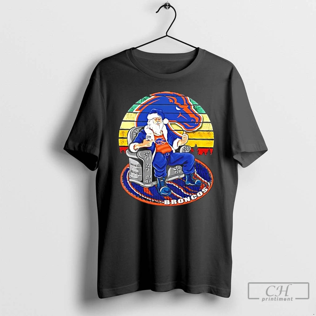 Premium Boise State Broncos X Santa Claus Christmas Vintage T Shirts Hoodie Sweatshirt | PurePodTees.com