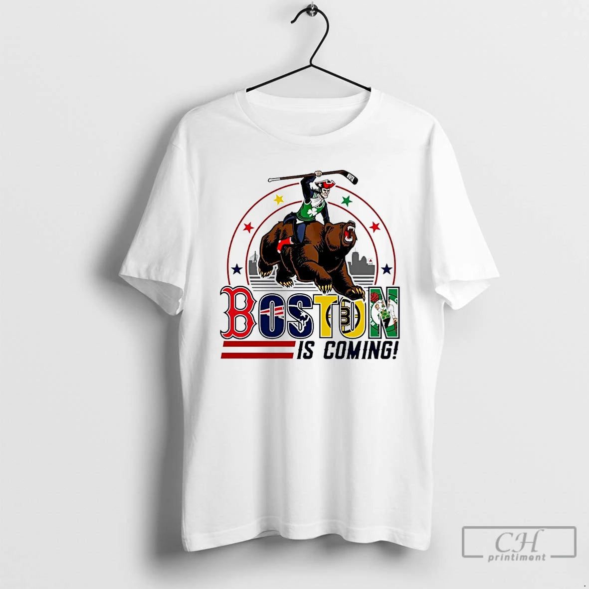 Premium Boston Sports Team Is Coming Pat Patriot T Shirts Hoodie Sweatshirt | PurePodTees.com