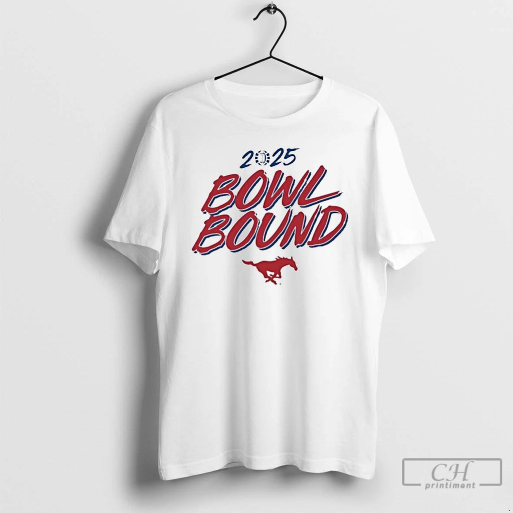 Premium Bowl Season 2025 Smu Mustangs Football Bound T Shirts Hoodie Sweatshirt | PurePodTees.com