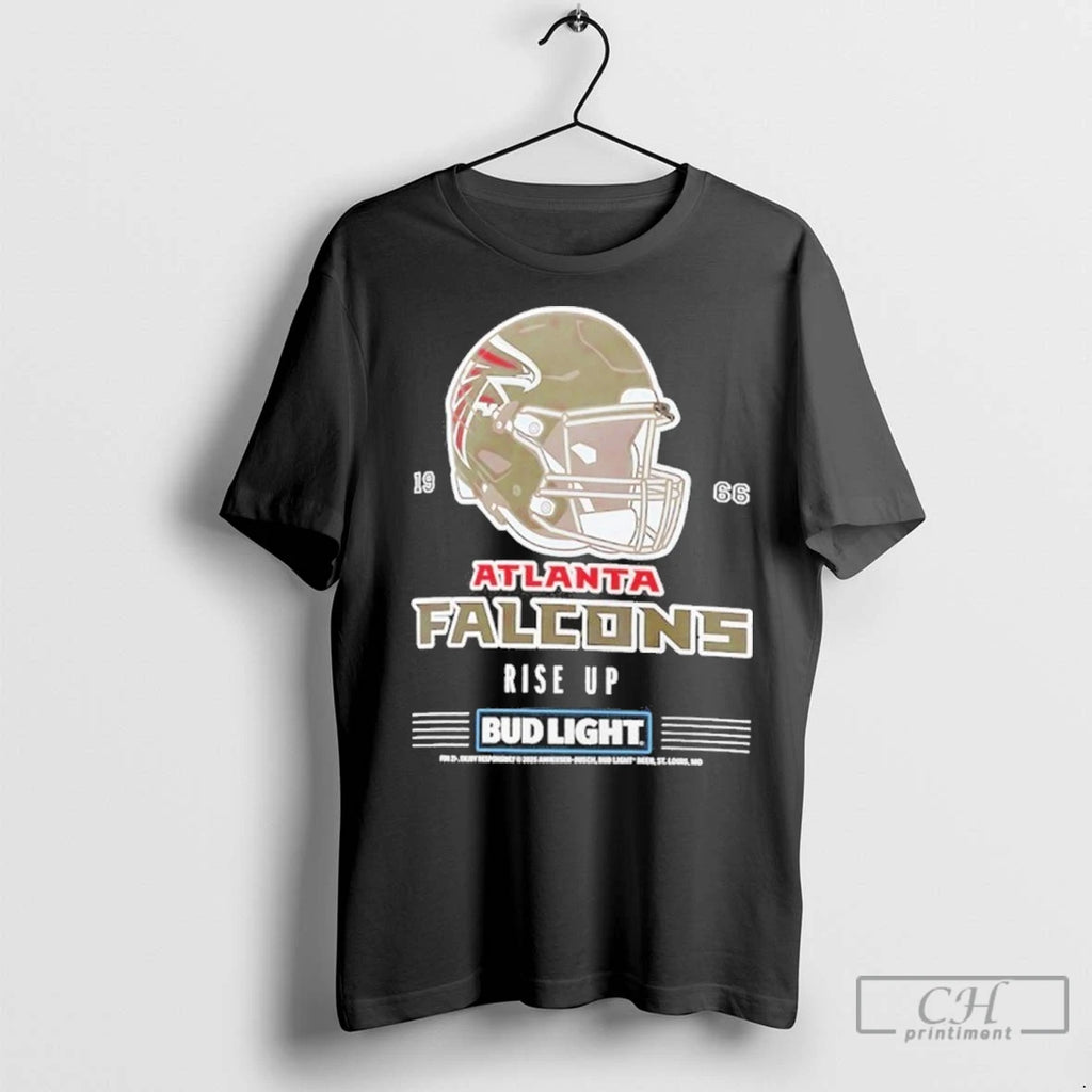 Premium Bud Light X Atlanta Falcons Rise Up Helmet Shirt Hoodie Sweatshirt | PurePodTees.com