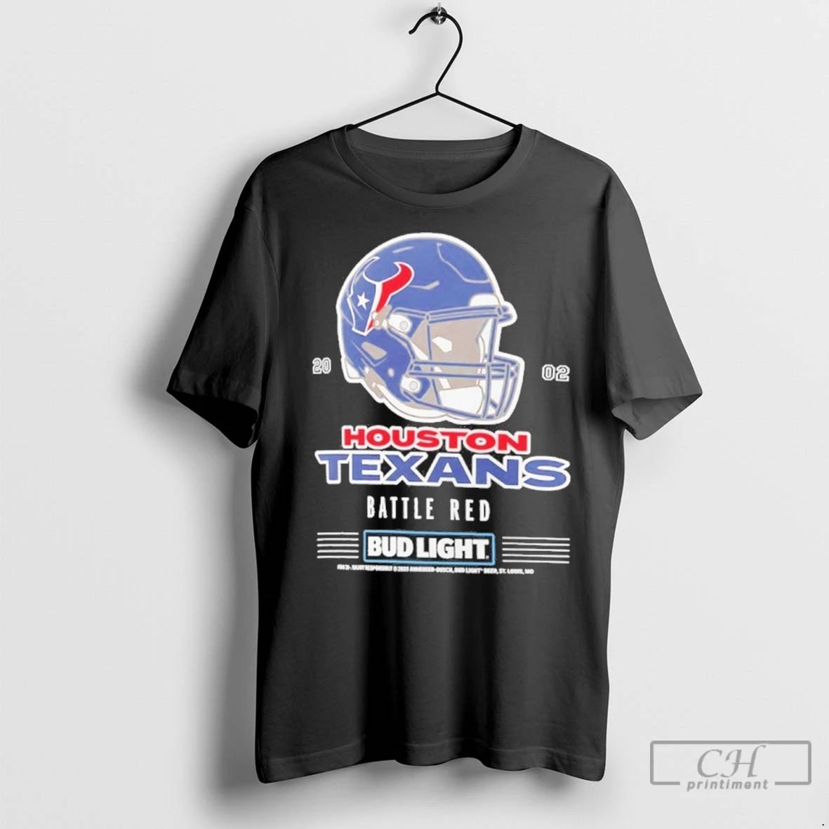 Premium Bud Light X Houston Texans Battle Red Helmet Shirt Hoodie Sweatshirt | PurePodTees.com
