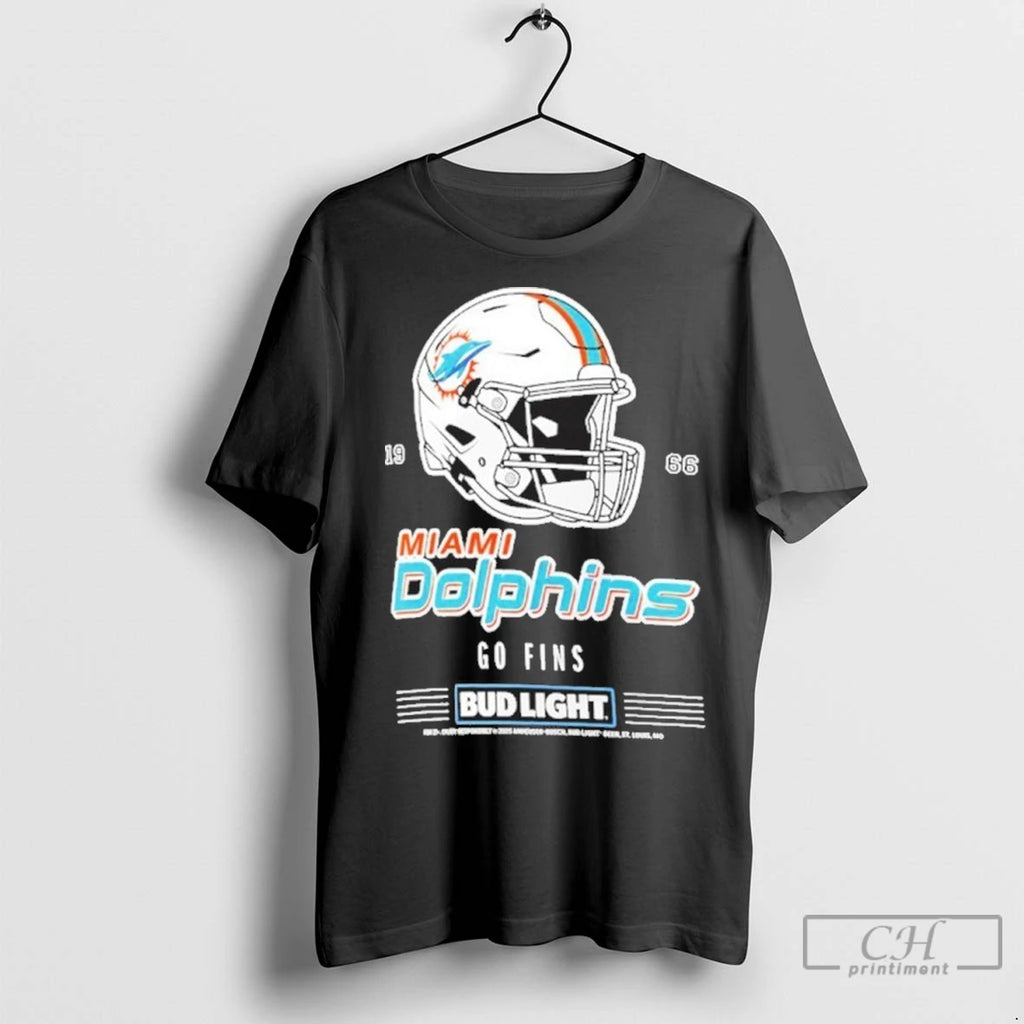 Premium Bud Light X Miami Dolphins Go Fins Helmet Shirt Hoodie Sweatshirt | PurePodTees.com