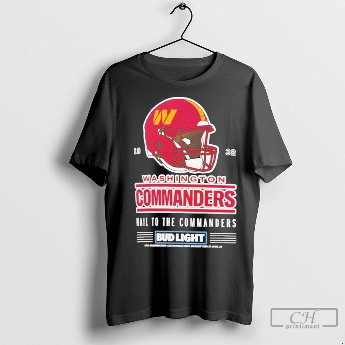 Premium Bud Light X Washington Commanders Hail The Commanders Helmet Shirt Hoodie Sweatshirt | PurePodTees.com