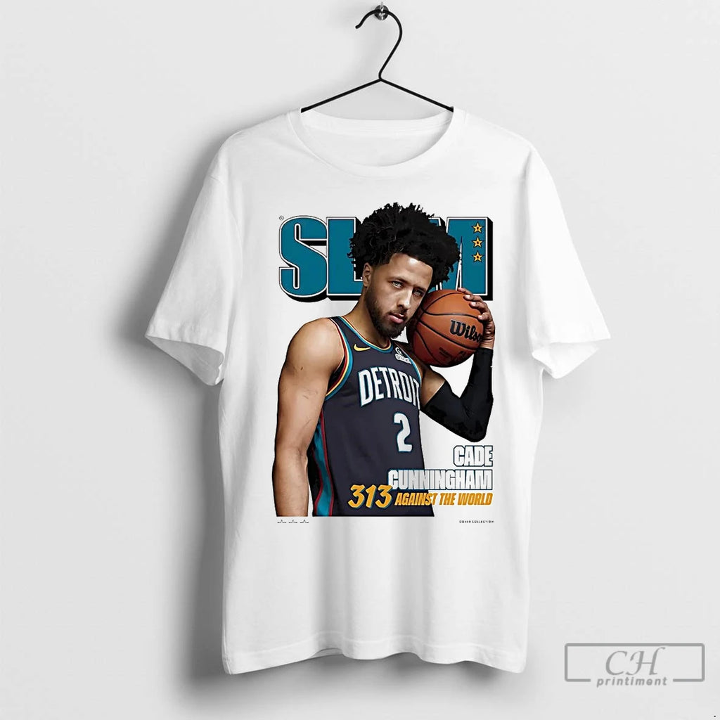 Premium Cade Cunningham Against The World Detroit Pistons Shirt Hoodie Sweatshirt | PurePodTees.com