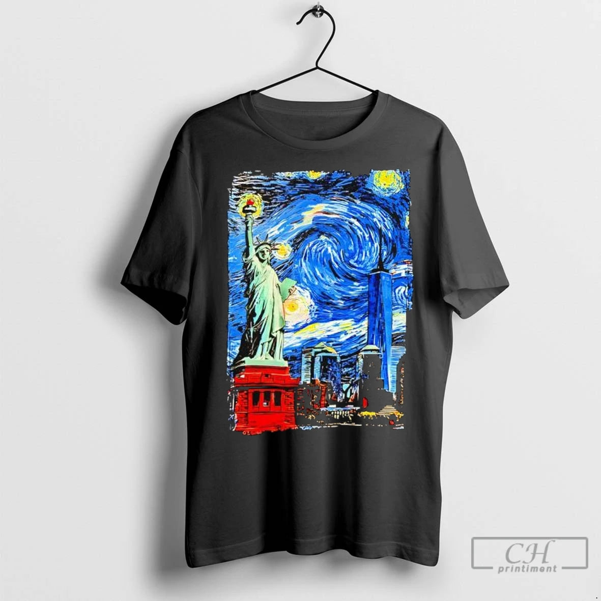 Premium Call Your Mother Statue Of Liberty New York Van Gogh Style Starry Night Shirt Hoodie Sweatshirt | PurePodTees.com