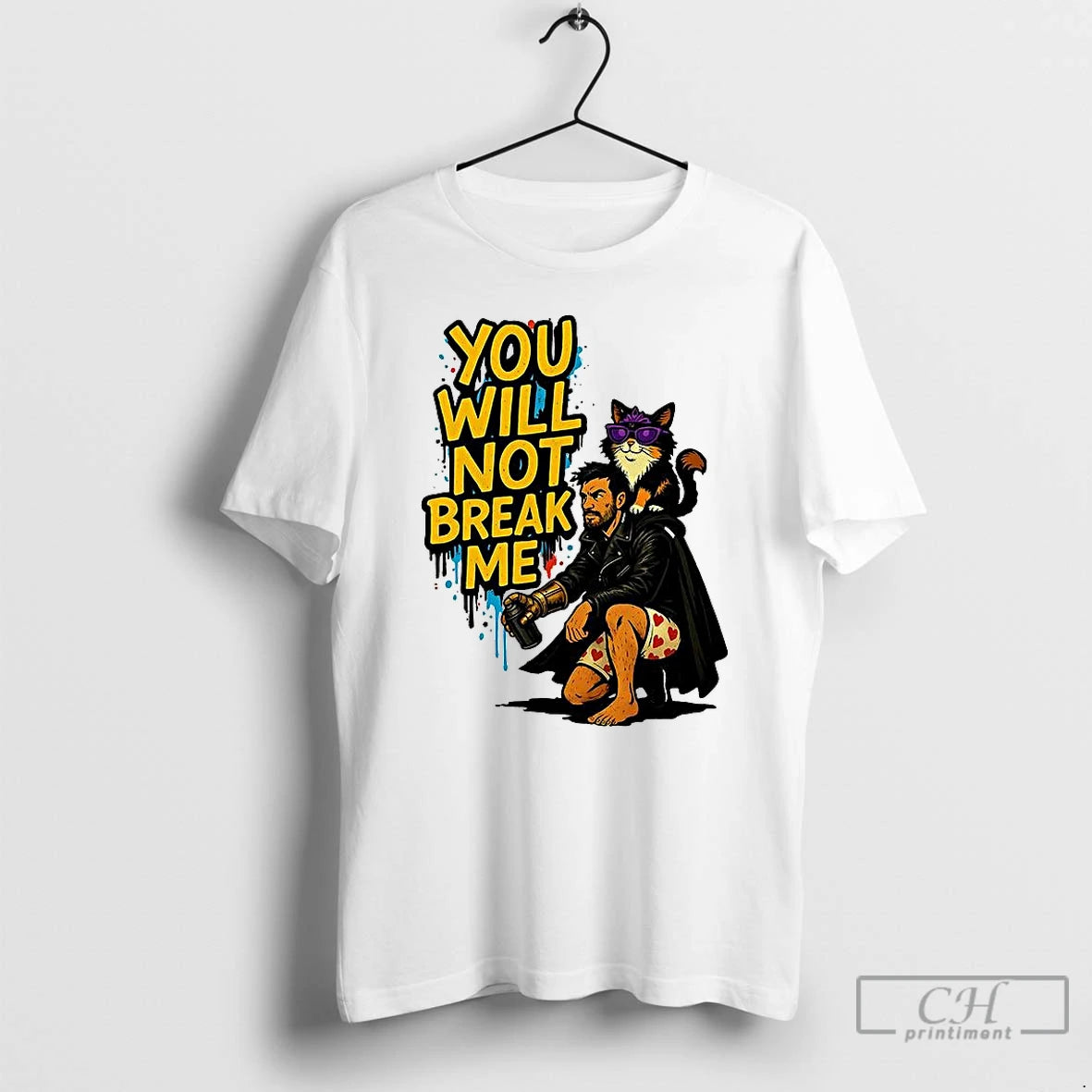Premium Carl And Donut Cat Dungeon Crawler Carl You Will Not Break Me Graffiti Shirt Hoodie Sweatshirt | PurePodTees.com