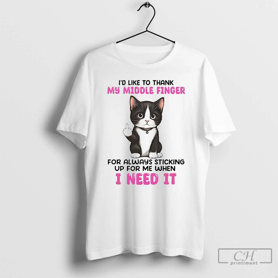 Premium Cat Id Like To Thank My Middle Finger T Shirts Hoodie Sweatshirt | PurePodTees.com
