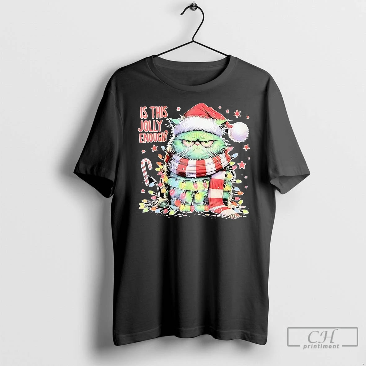 Premium Cat Is This Jolly Enough Christmas Shirt Hoodie Sweatshirt | PurePodTees.com