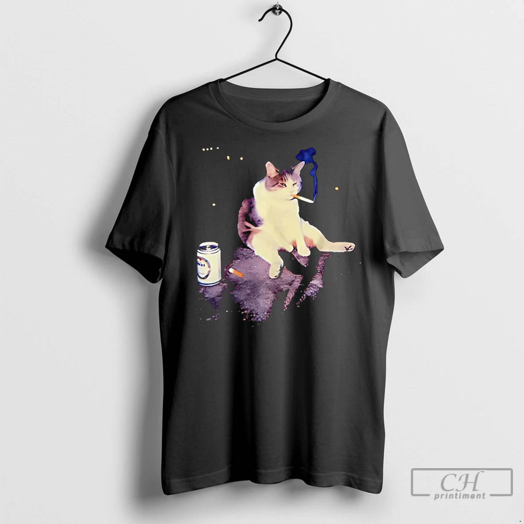 Premium Cat Smoking Cigarette Shirt Hoodie Sweatshirt | PurePodTees.com