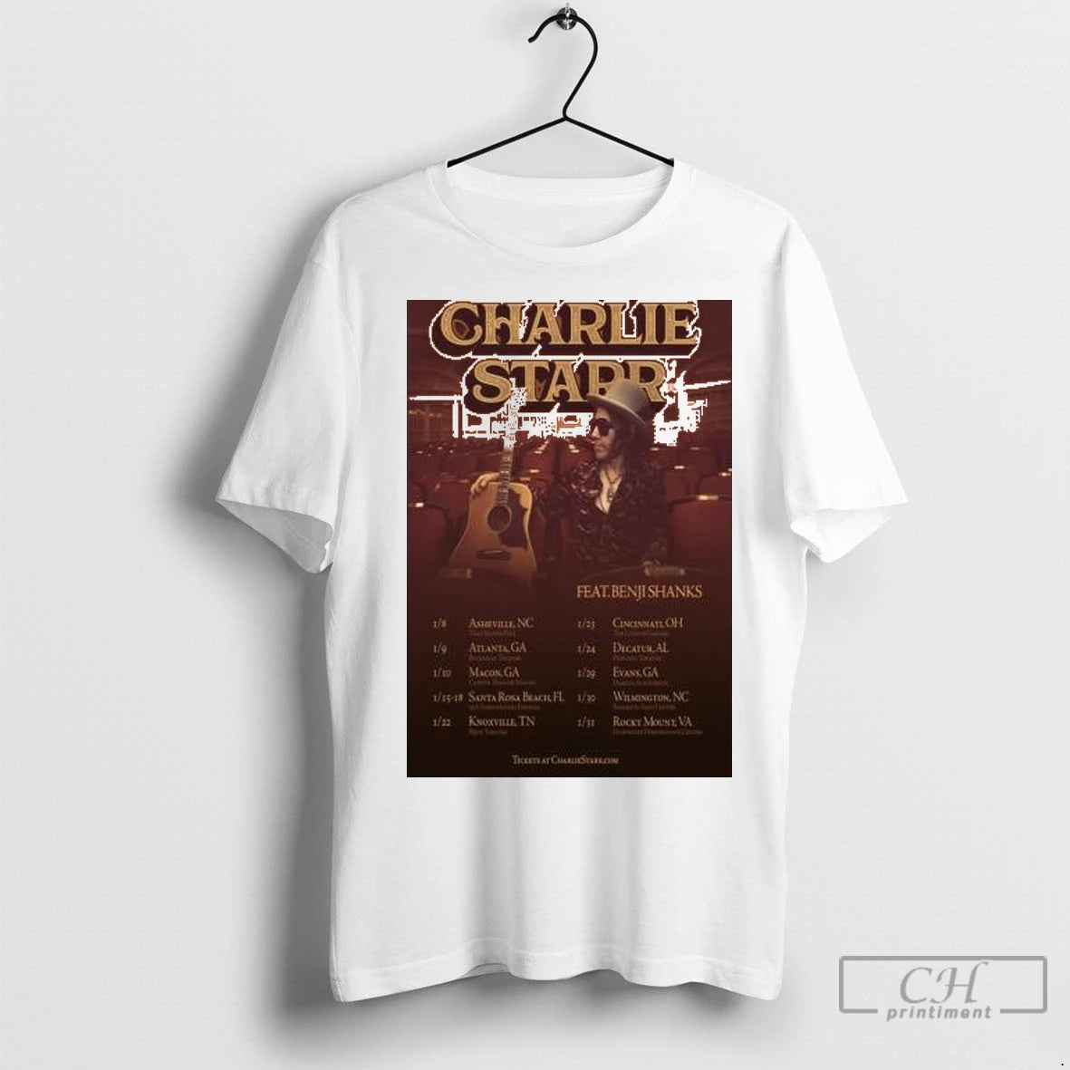 Premium Charlie Starr 2026 Acoustic Tour Circle White Shirt Hoodie Sweatshirt | PurePodTees.com