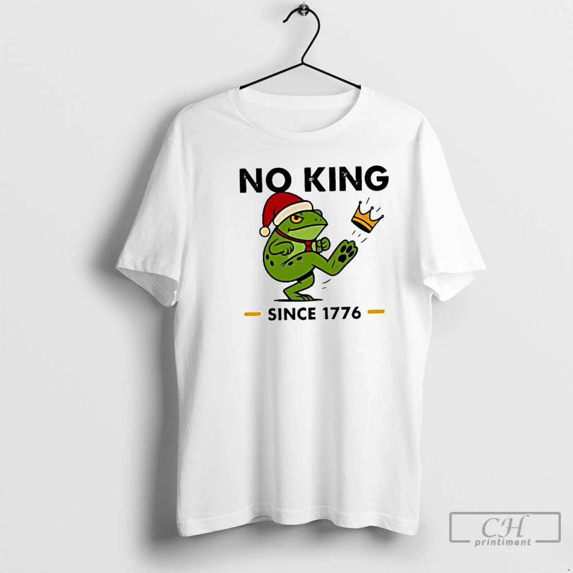 Premium Christmas Frog No Kings Since 1776 T Shirts Hoodie Sweatshirt | PurePodTees.com