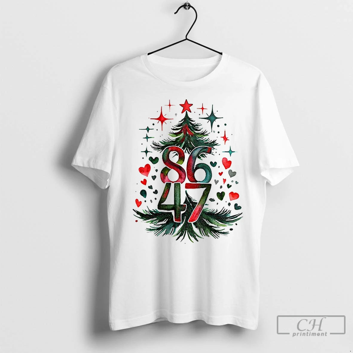 Premium Christmas Tree Anti Trump 86 47 Anti Maga Democrat Progressive Merry Christmas Shirt Hoodie Sweatshirt