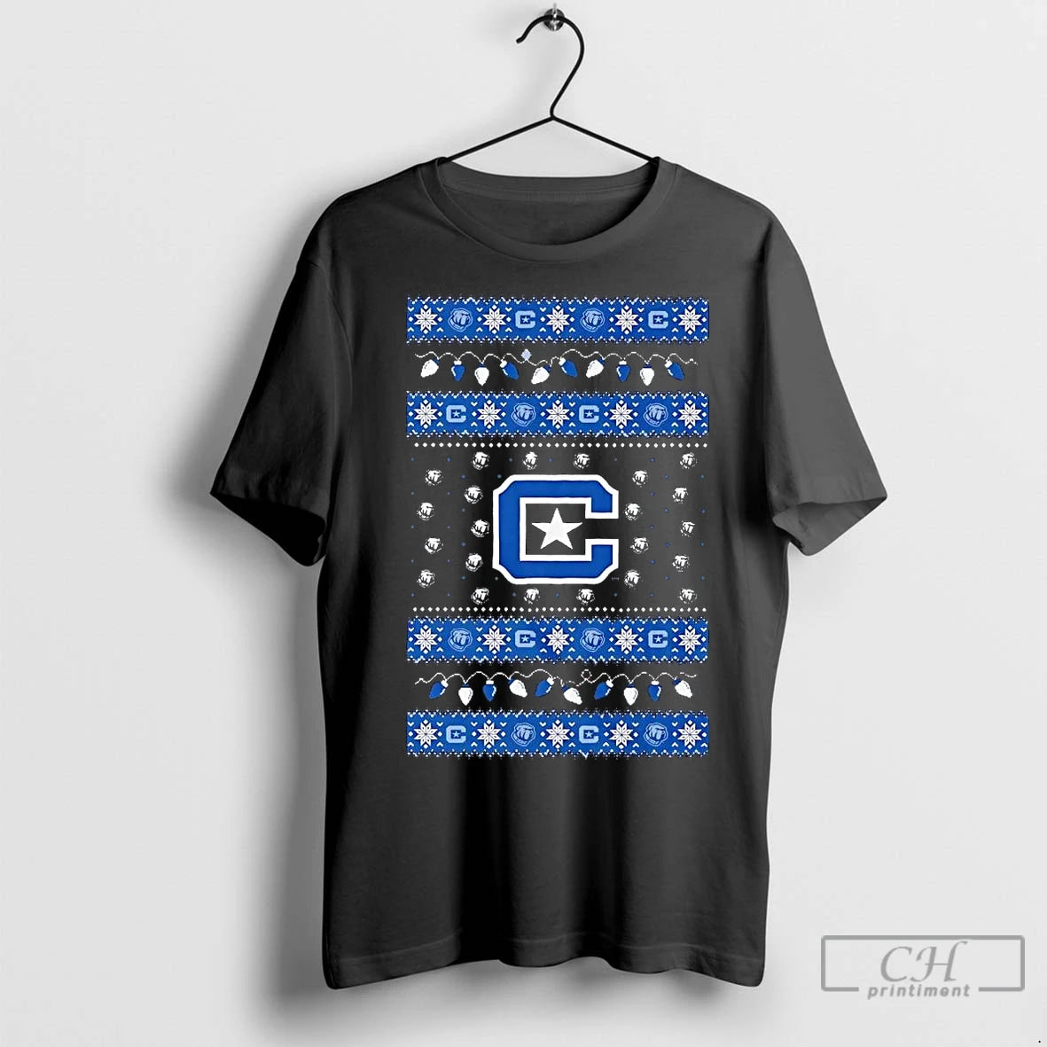 Premium Citadel Bulldogs Ugly Christmas Light Shirt Hoodie Sweatshirt | PurePodTees.com