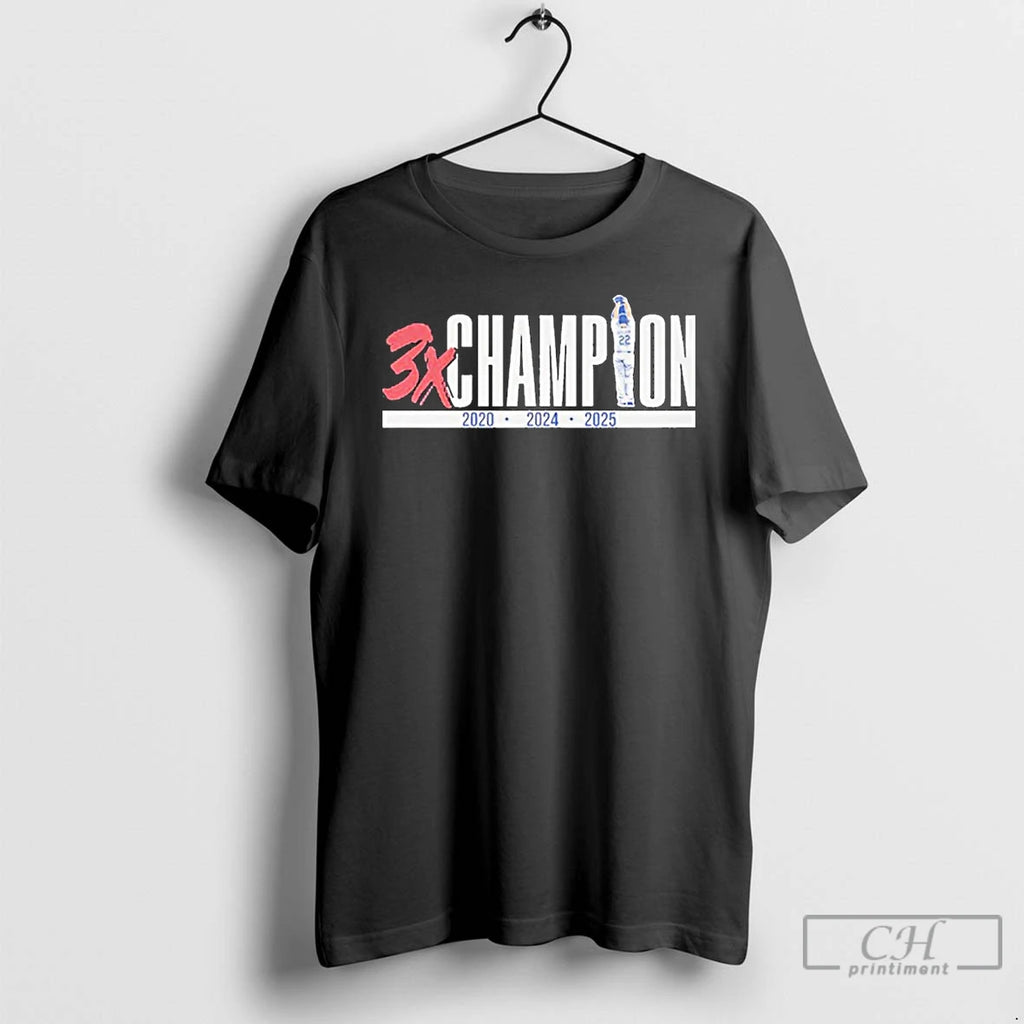 Premium Clayton Kershaw Three Time Champion 2025 T Shirts Hoodie Sweatshirt | PurePodTees.com