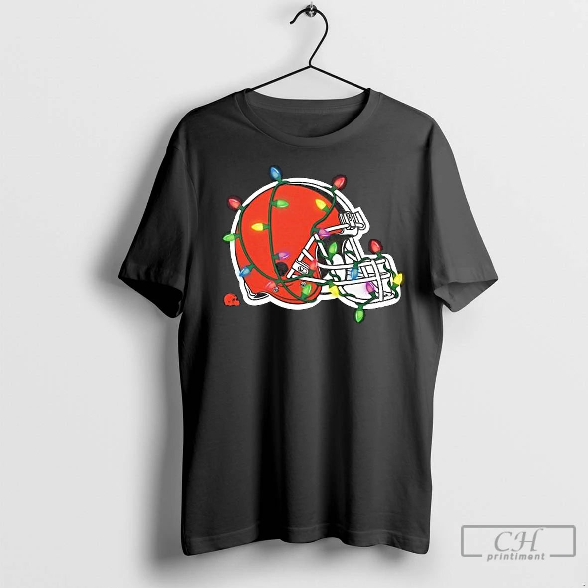 Premium Cleveland Browns Primary Logo Holiday Lights 2025 Long Sleve Shirt Hoodie Sweatshirt | PurePodTees.com
