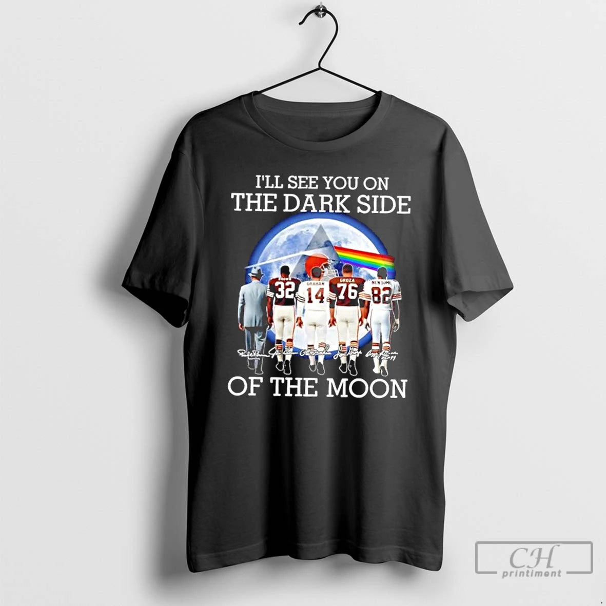 Premium Cleveland Browns Legends Ill See You On The Dark Side Of The Moon Shirt Hoodie Sweatshirt | PurePodTees.com