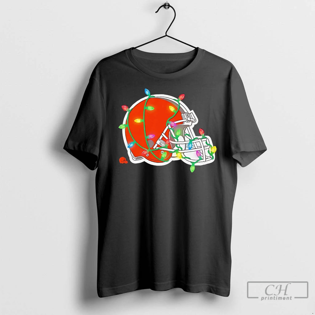 Premium Cleveland Browns Logo Christmas Light Shirt Hoodie Sweatshirt | PurePodTees.com