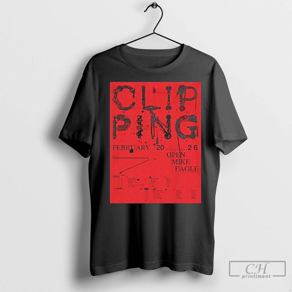 Premium Clipping Open Mike Eagle February 2026 Tour Usa Shirt Hoodie Sweatshirt | PurePodTees.com