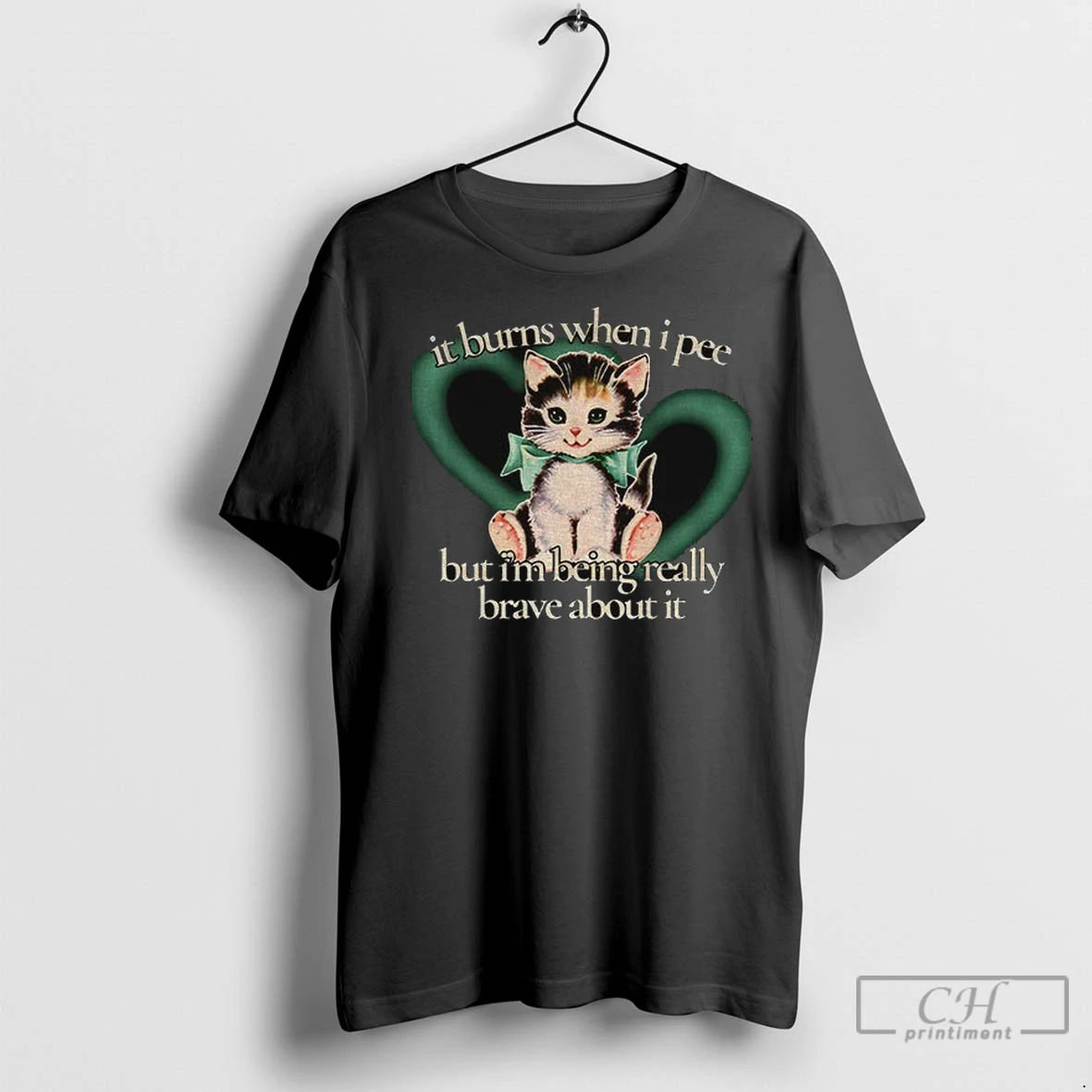 Premium Cute Cat It Burns When I Pie Im Being Really Brave About It Shirt Hoodie Sweatshirt | PurePodTees.com