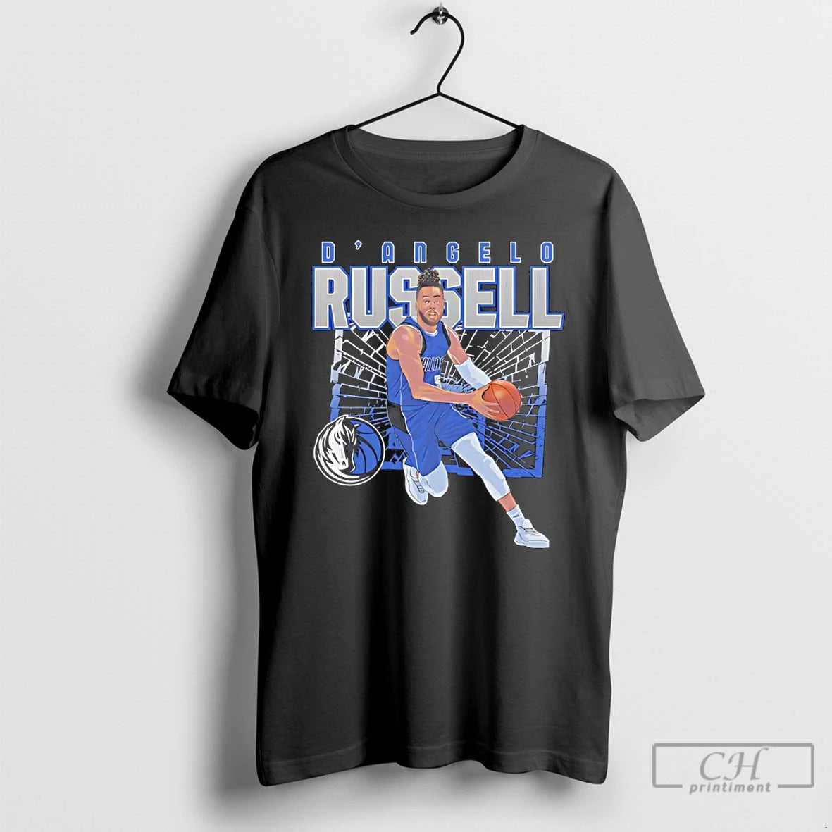 Premium Dangelo Russell Dallas Mavericks Basketball Player Shattered T Shirts Hoodie Sweatshirt | PurePodTees.com