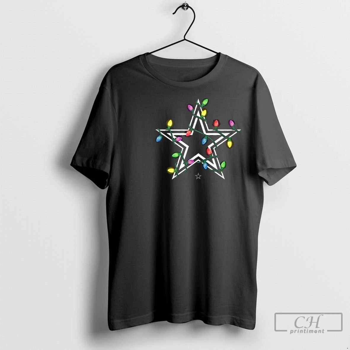 Premium Dallas Cowboys Primary Logo Holiday Lights 2025 Circle Black Shirt Hoodie Sweatshirt | PurePodTees.com