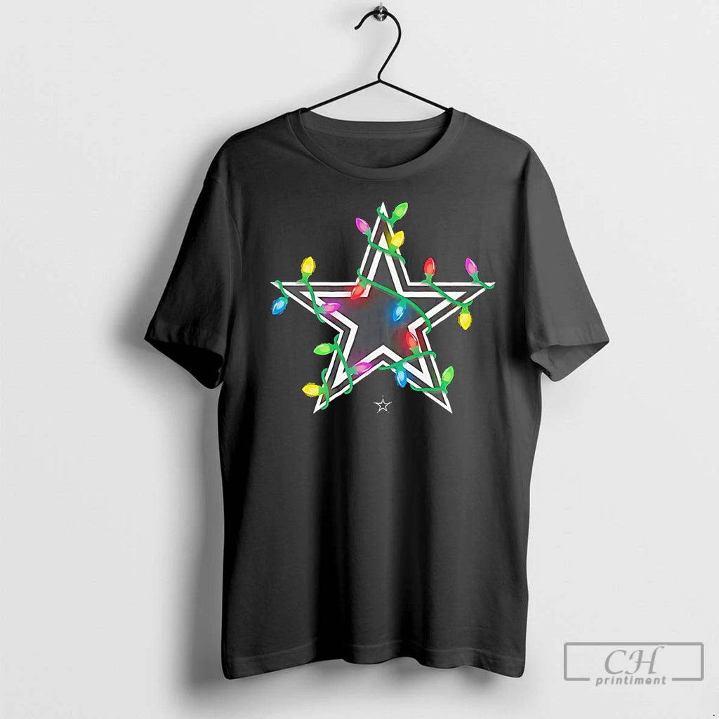 Premium Dallas Cowboys Logo Christmas Light Shirt Hoodie Sweatshirt | PurePodTees.com