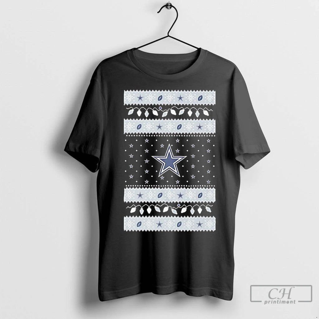 Premium Dallas Cowboys Ugly Christmas Light Shirt Hoodie Sweatshirt | PurePodTees.com