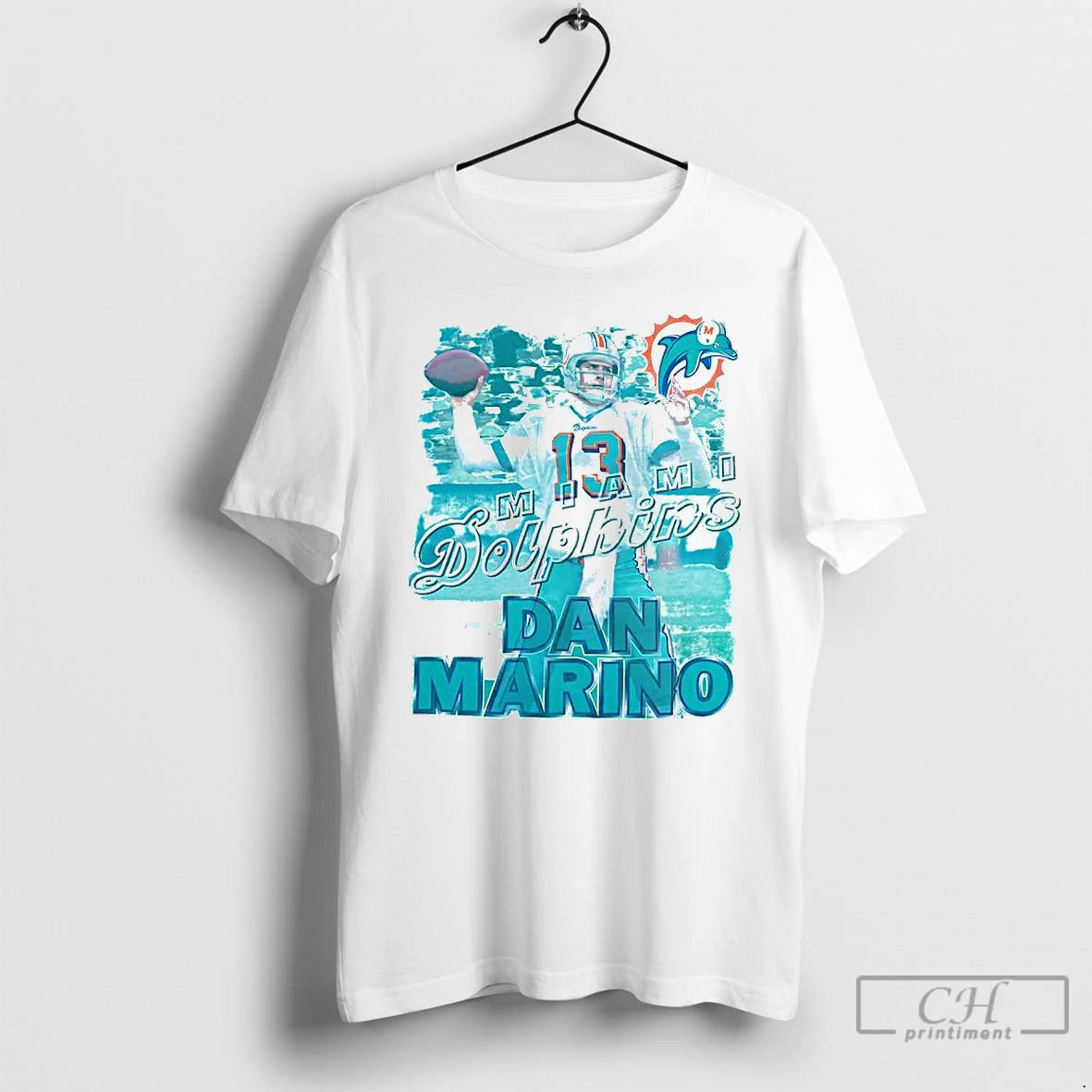 Premium Dan Marino Miami Dolphins Football Number 13 Mvp Retro T Shirts Hoodie Sweatshirt | PurePodTees.com