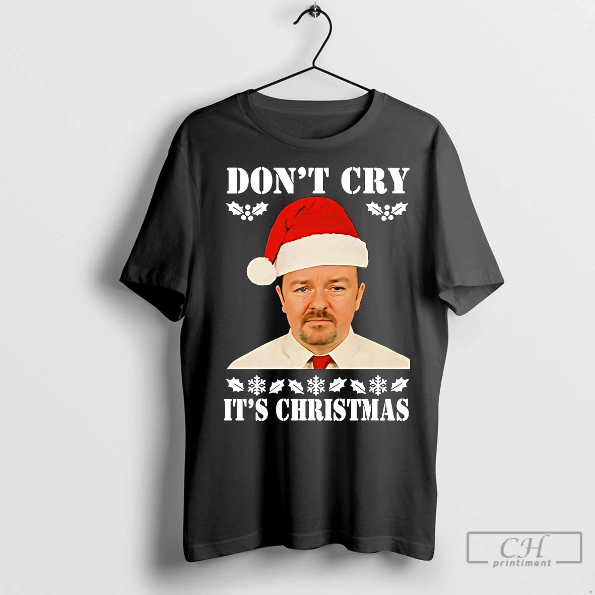Premium David Brent Dont Cry Its Christmas Shirt Hoodie Sweatshirt | PurePodTees.com
