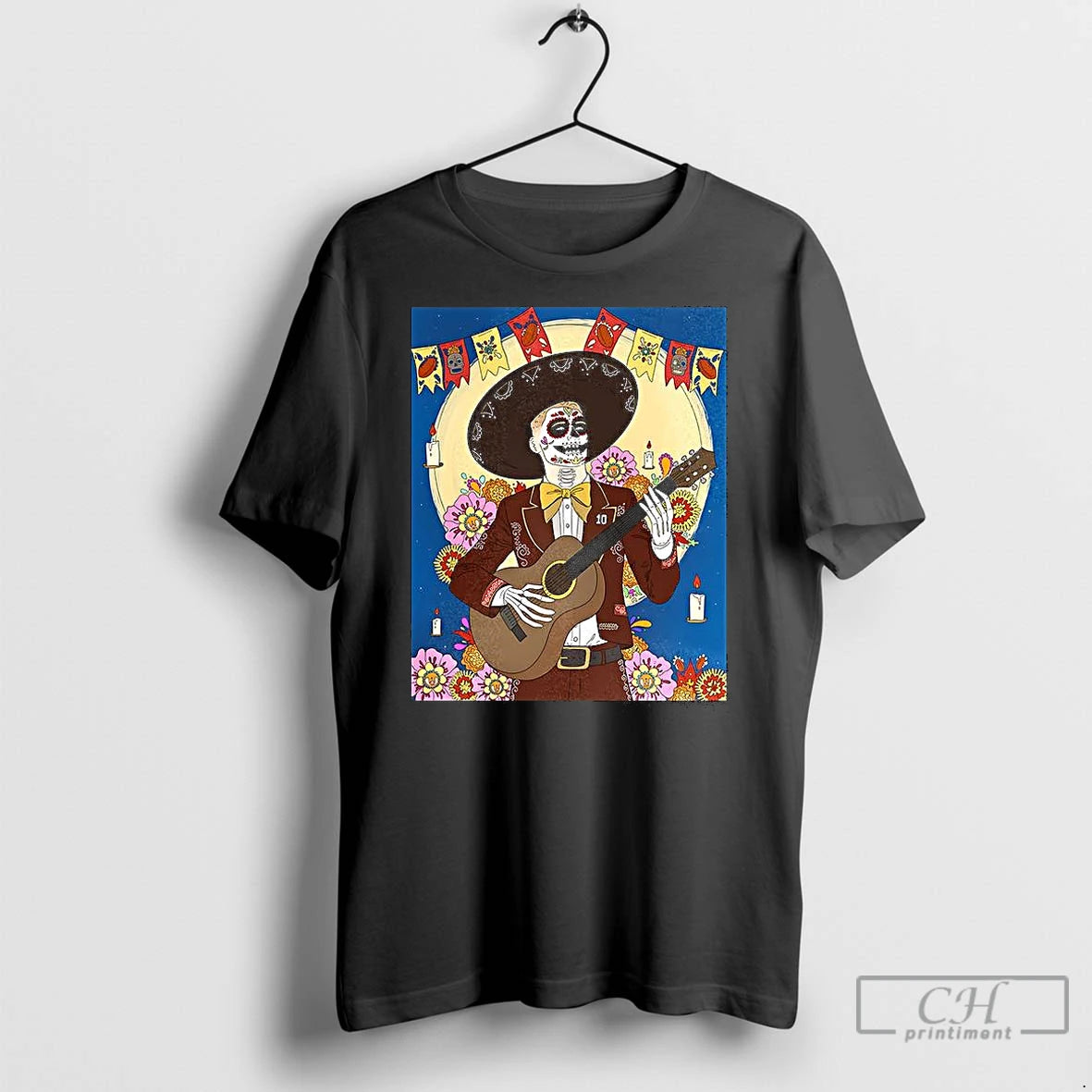 Premium Day 48 Dia De Los Muertos Candles And Guitars Shirt Hoodie Sweatshirt | PurePodTees.com