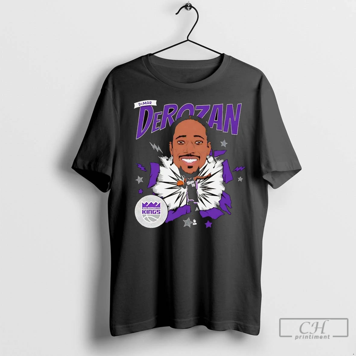 Premium Demar Derozan Caricature Sacramento Kings Shirt Hoodie Sweatshirt | PurePodTees.com