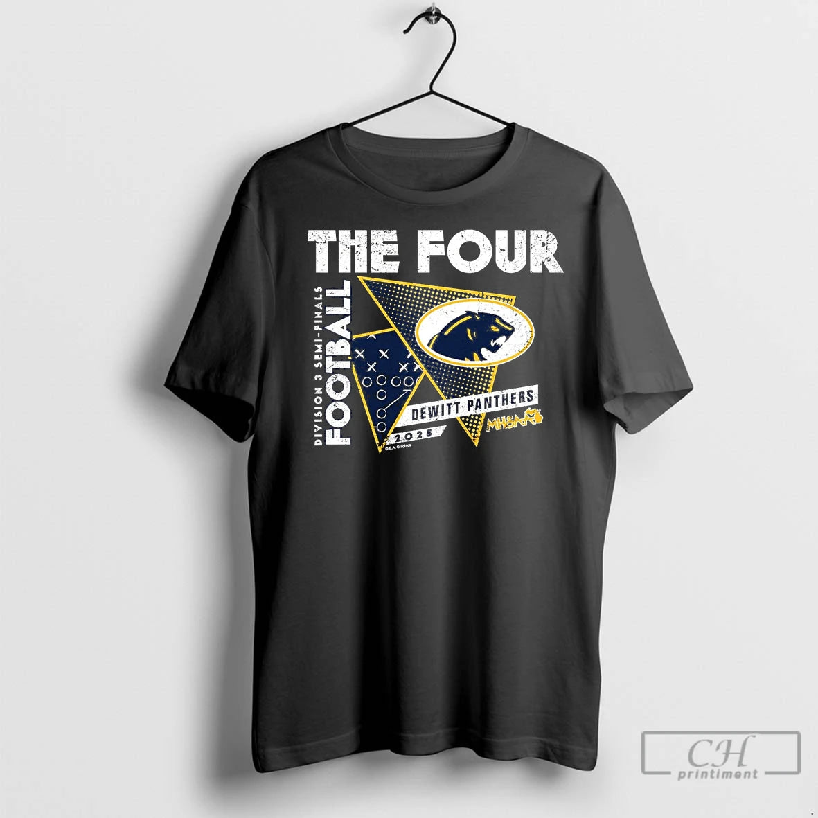 Premium Dewitt Panthers 2025 D3 Semifinals The Four Shirt Hoodie Sweatshirt | PurePodTees.com